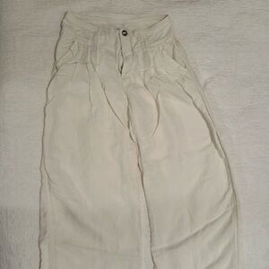 Free People Women’s Wide-Leg White Linen Pants